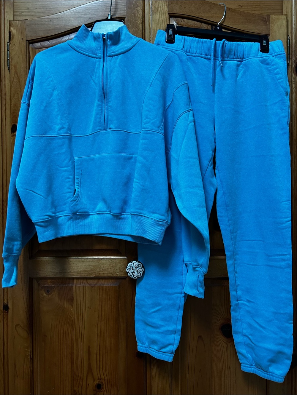 Yogalicious Blue Half-Zip Sweatshirt & Joggers Set